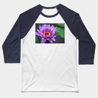 Purple Lily Pad Flower Photograph Baseball T-Shirt